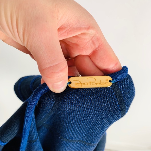 Pepa Pombo One Shoulder Black Blue Ruffle Top - Picture 6 of 8